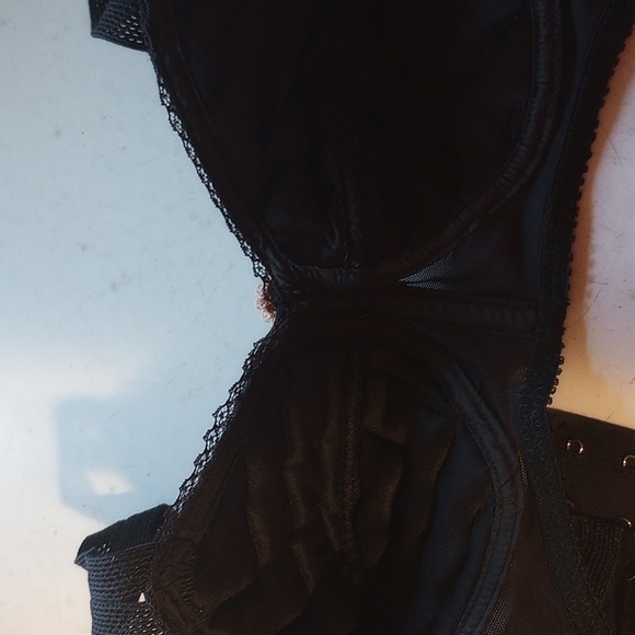 Dacron Goddess 88 Black Floral Lace Padded Bra. 34A. Nylon & Spandex - Picture 4 of 6